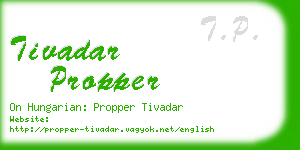 tivadar propper business card